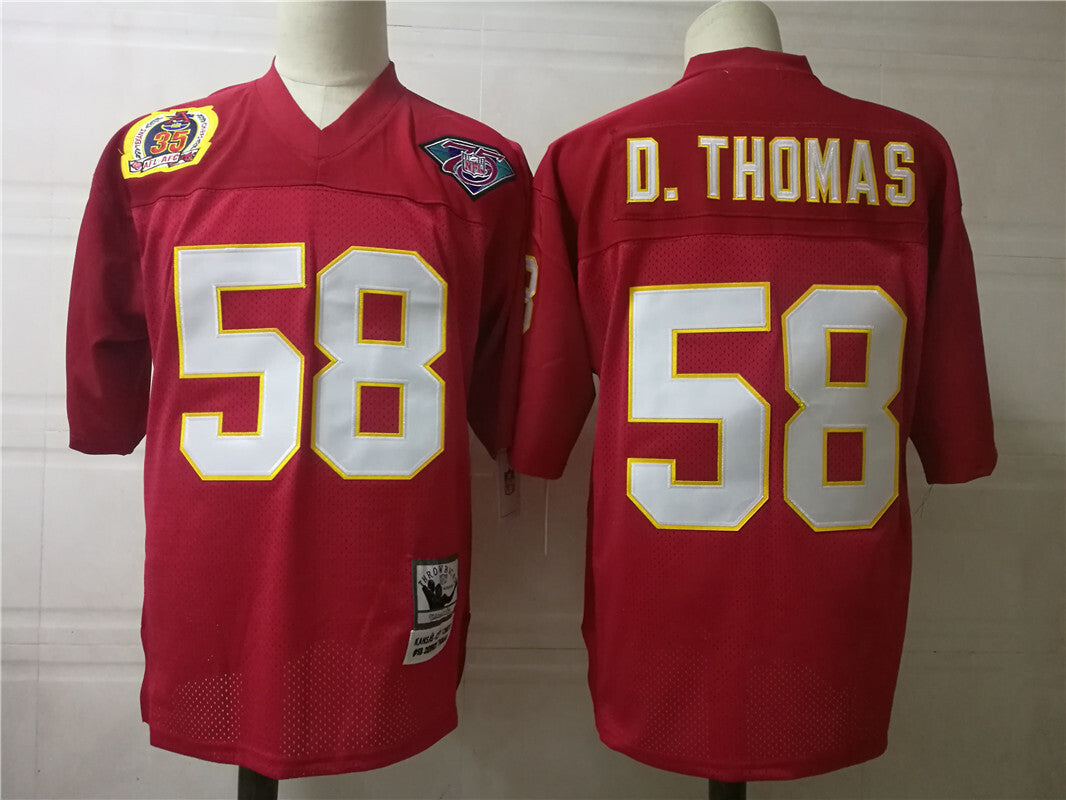 Kansas City Chiefs #58 Derrick Thomas Style 1 Football Jersey football jersey product view 1