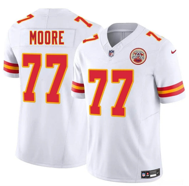 Kansas City Chiefs #77 Jaylon Moore White 2025 F.U.S.E. Vapor Untouchable Football Jersey football jersey product view 1