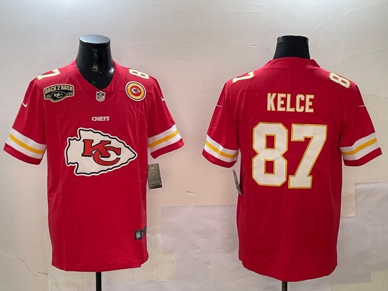 Kansas City Chiefs #87 Travis Kelce Chiefs Big Logo Style 1 Football Jersey football jersey product view 1