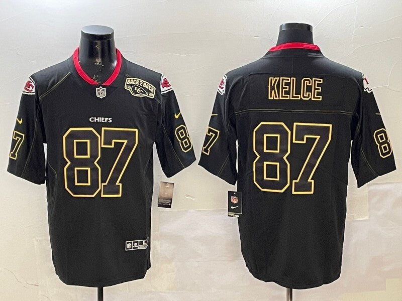 Kansas City Chiefs #87 Travis Kelce Chiefs Black Classic Adult Football Jersey football jersey product view 1