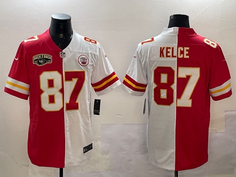 Kansas City Chiefs #87 Travis Kelce Chiefs Split Adult Style 1 Football Jersey football jersey product view 1
