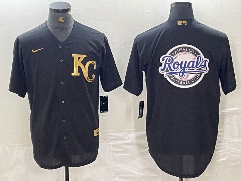Kansas City Royals Black Gold 4 Edition Style 1 Baseball Jersey baseball jersey product view 1