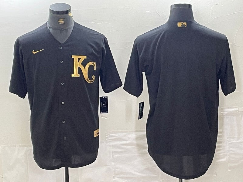 Kansas City Royals Black Gold 4 Edition Style 4 Baseball Jersey baseball jersey product view 1