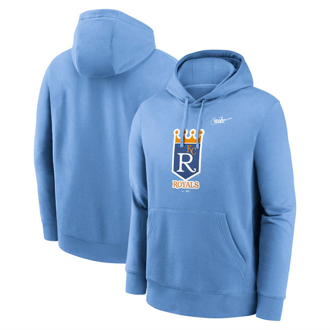 Kansas City Royals Light Blue Cooperstown Collection Pullover Hoodie Baseball Jersey baseball jersey product view 1