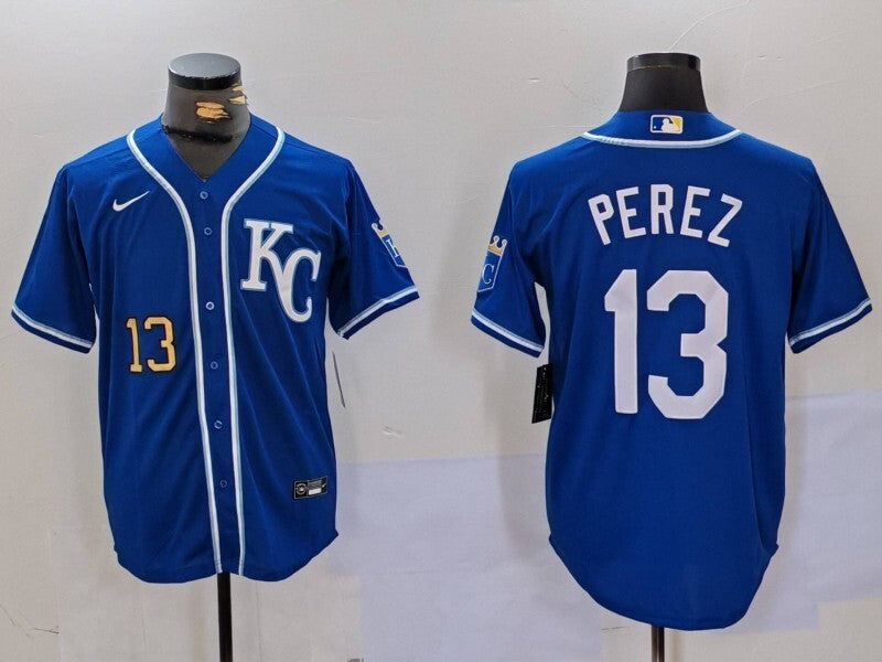 Kansas City Royals #13 Salvador Perez Fan Edition Style 1 Baseball Jersey baseball jersey product view 1