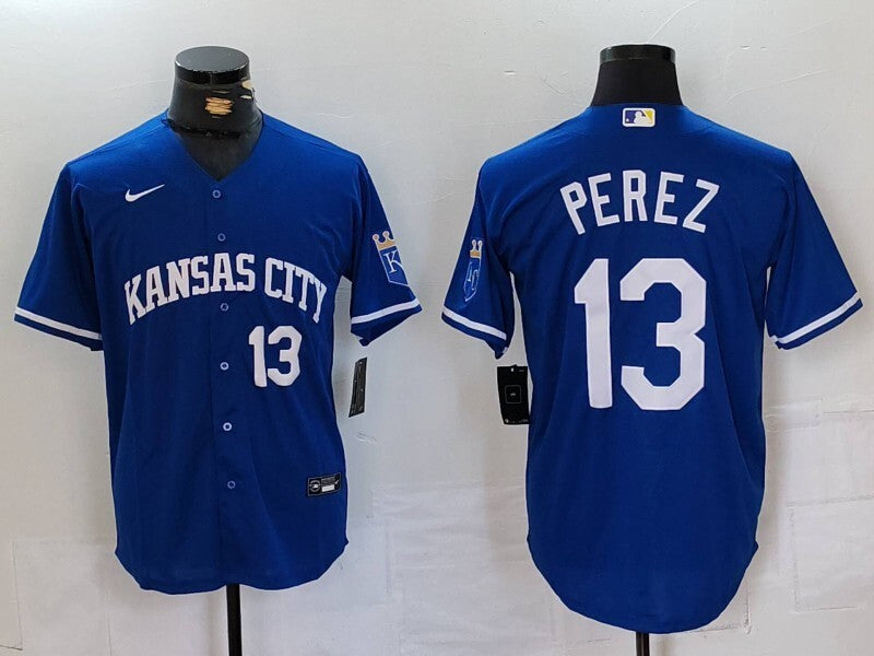 Kansas City Royals #13 Salvador Perez Style 1 Baseball Jersey baseball jersey product view 1
