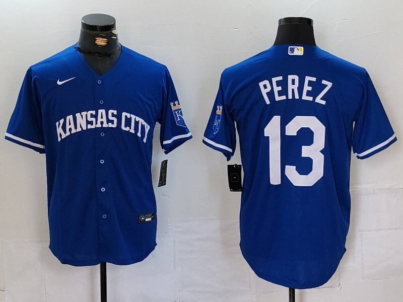 Kansas City Royals #13 Salvador Perez Style 2 Baseball Jersey baseball jersey product view 1