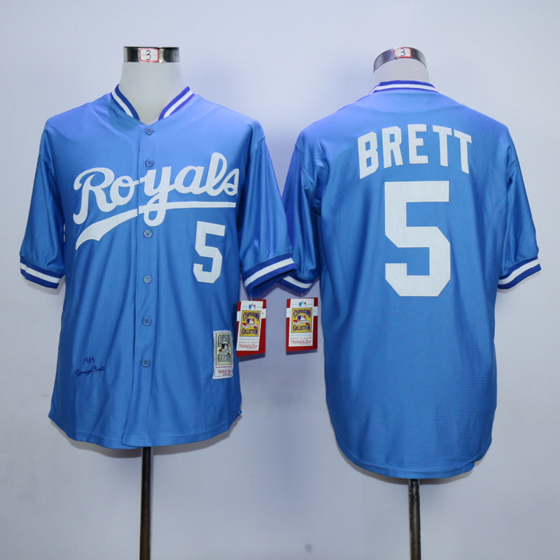 Kansas City Royals #5 Royals 5 Light Blue 1983 Retro Baseball Jersey baseball jersey product view 1