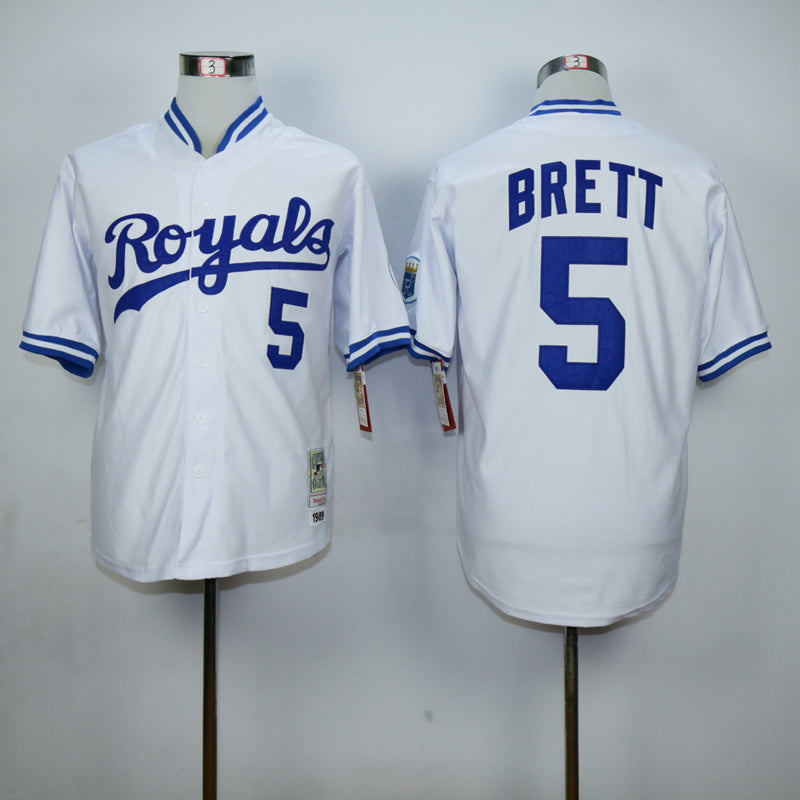 Kansas City Royals #5 Royals 5 White 1989 Retro Baseball Jersey baseball jersey product view 1