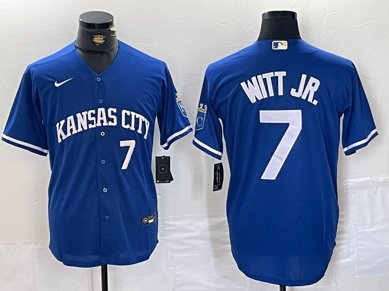 Kansas City Royals #7 Bobby Witt Jr. Fan Edition Style 1 Baseball Jersey baseball jersey product view 1