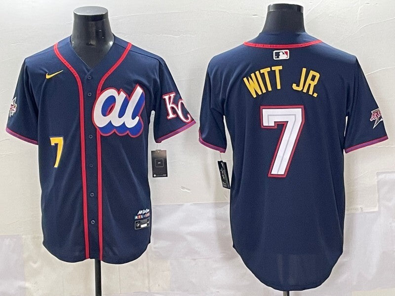 Kansas City Royals #7 Bobby Witt Jr. Royals 25 All-Star Style 1 Baseball Jersey baseball jersey product view 1