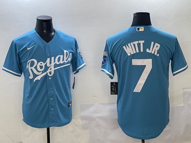 Kansas City Royals #7 Bobby Witt Jr. Royals Adult Style 1 Baseball Jersey baseball jersey product view 1