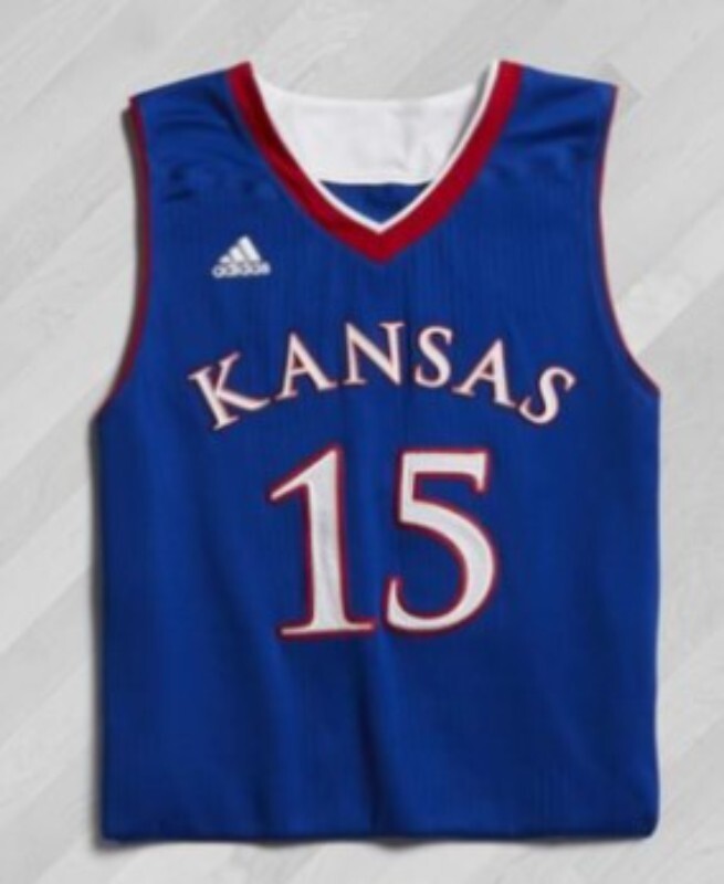 Kansas Jayhawks 2014-15 March Madness Away College Football Jersey football jersey product view 1