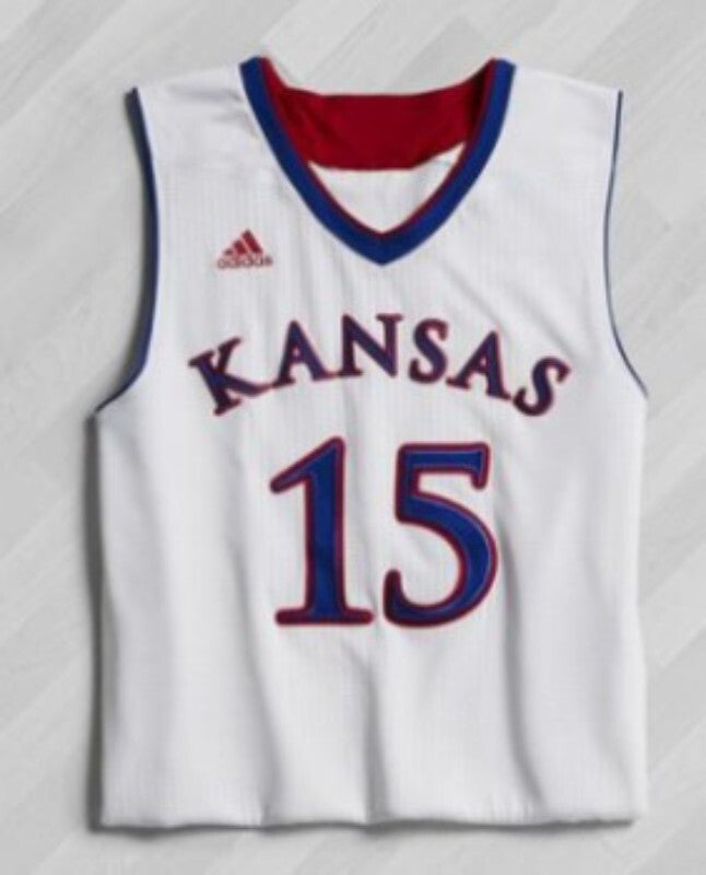 Kansas Jayhawks 2014-15 March Madness Home College Football Jersey football jersey product view 1