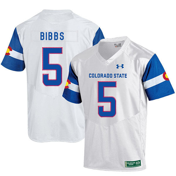 Kapri Bibbs 5 White College Football Jersey football jersey product view 1