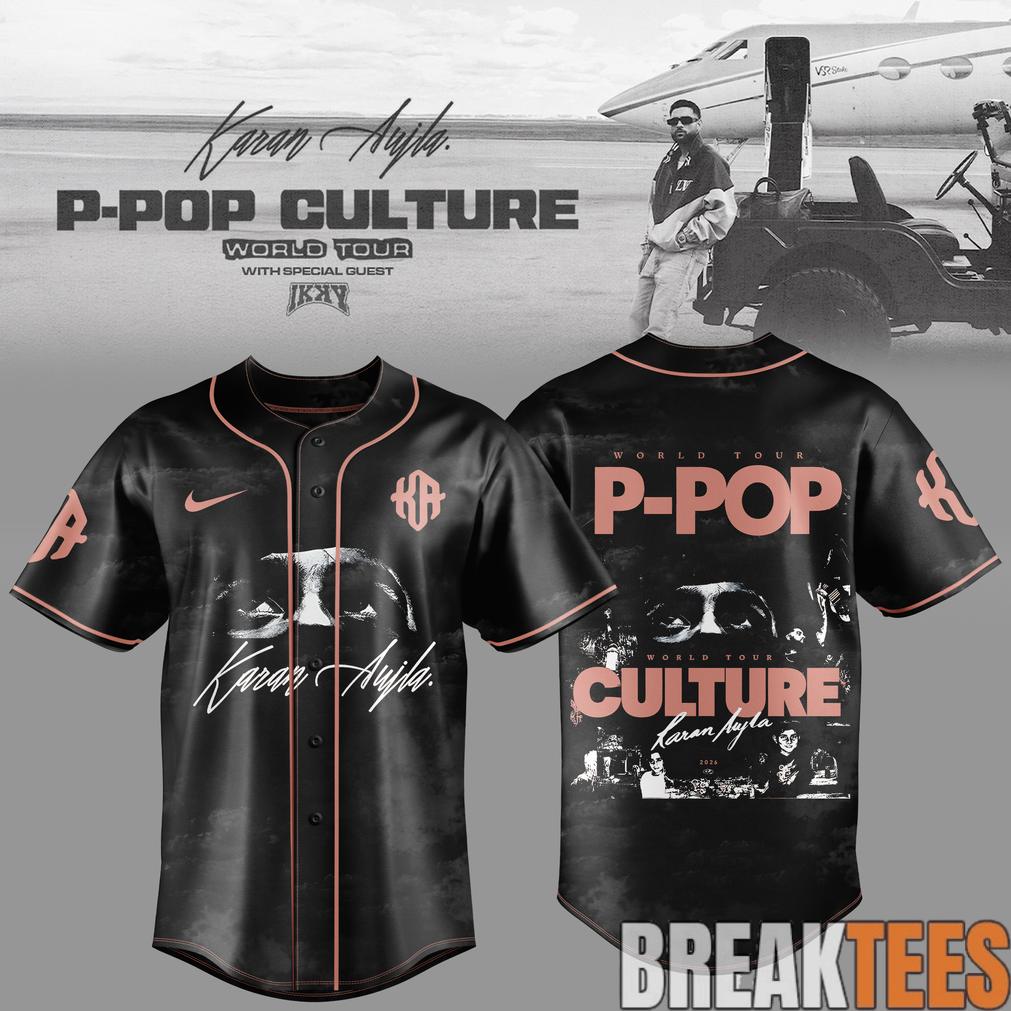 Karan Aujla P-Pop Culture World Tour Baseball Jersey baseball jersey product view 1
