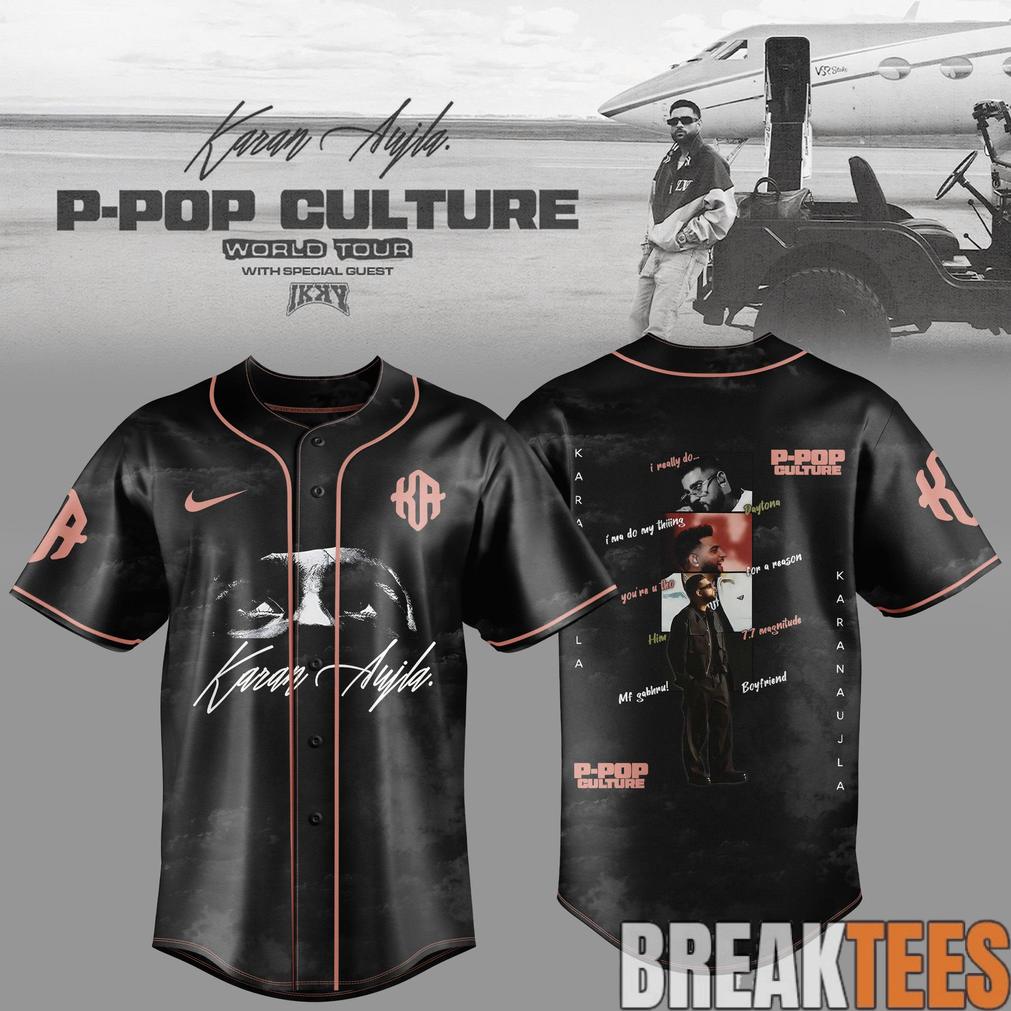 Karan Aujla P-Pop Culture World Tour Baseball Jersey baseball jersey product view 2