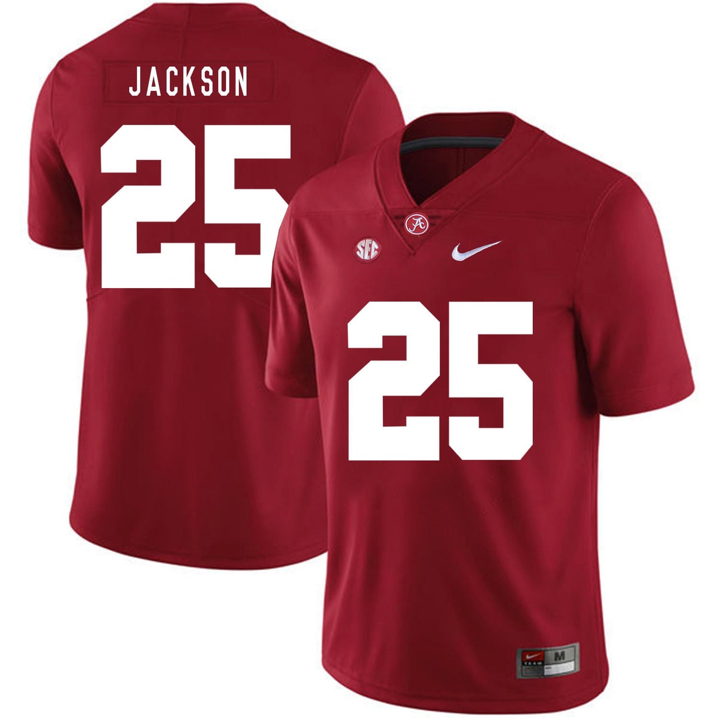 Kareem Jackson 25 Red .2jpg College Football Jersey football jersey product view 1