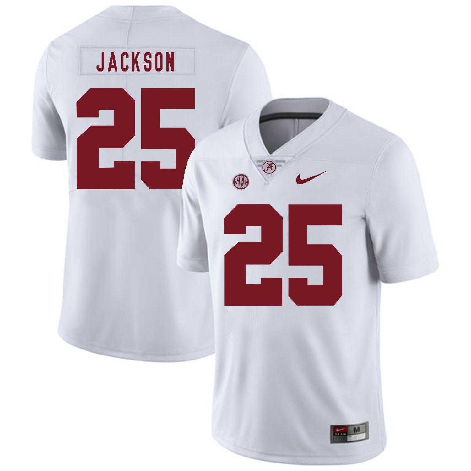 Kareem Jackson 25 White .2jpg College Football Jersey football jersey product view 1