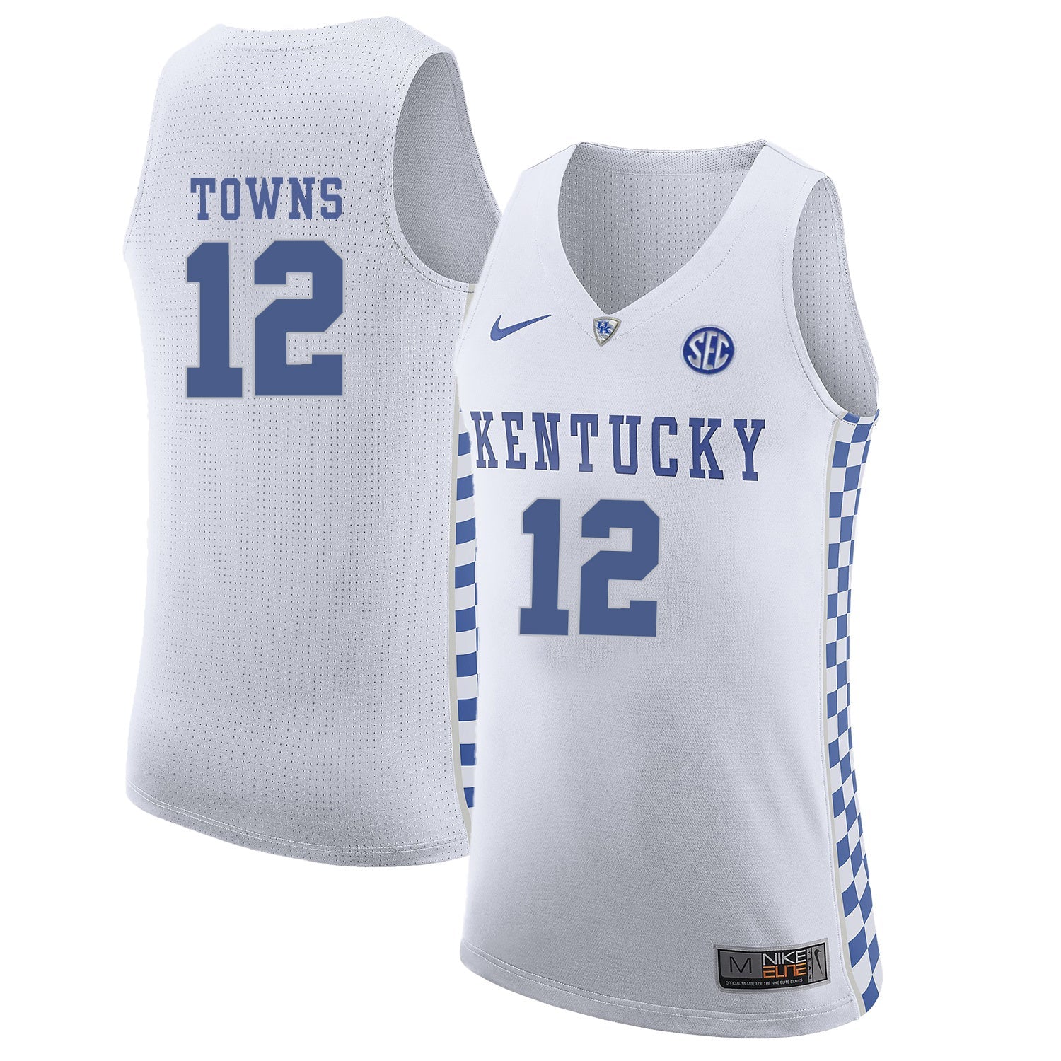 Karl-Anthony Towns 12 White .1jpg College Football Jersey football jersey product view 1