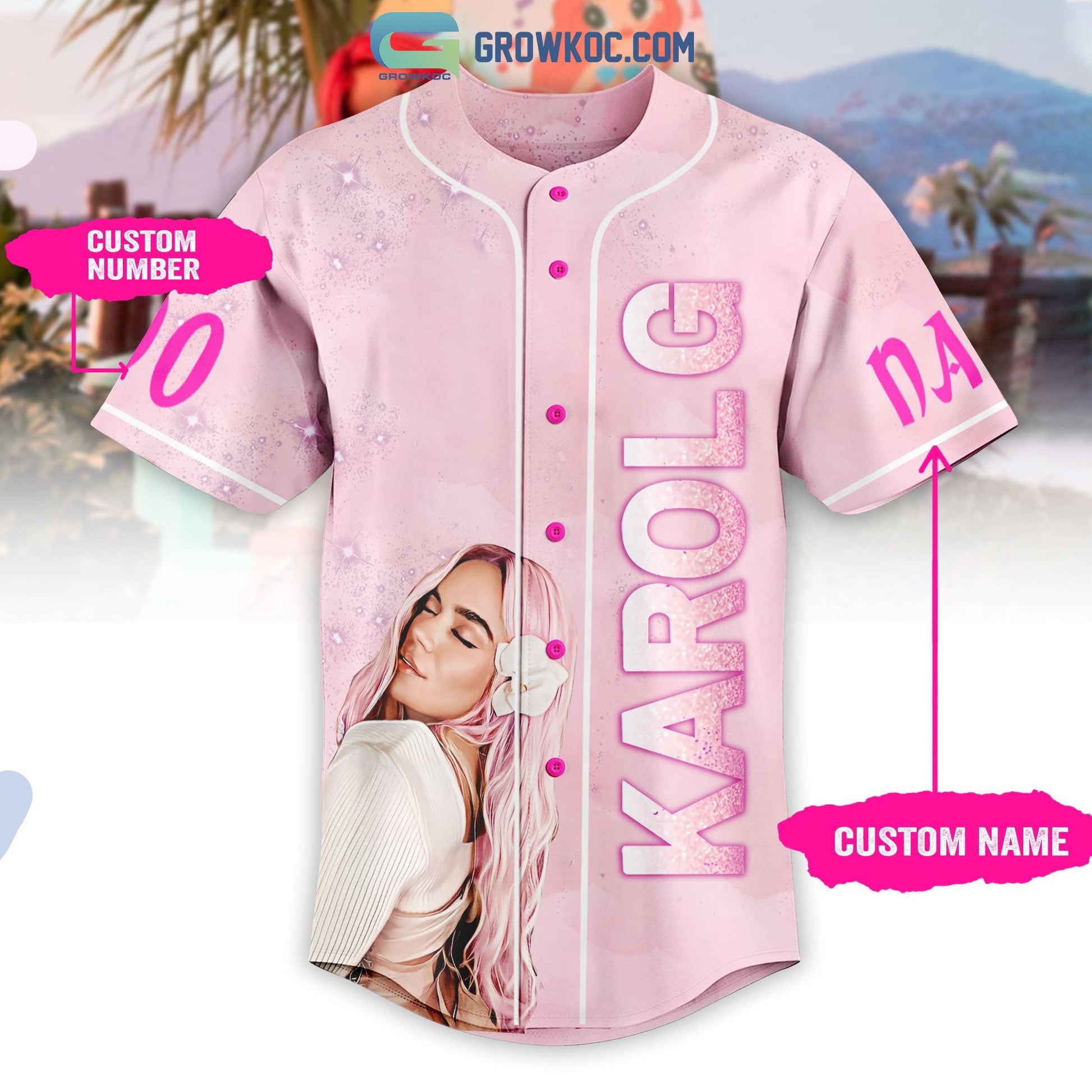Karol G Las Bichotas Personalized Baseball Jersey baseball jersey product view 2