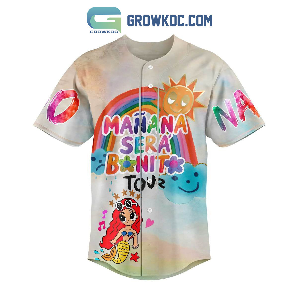 Karol G Ma?ana Ser? Bonito Tour Personalized Baseball Jersey baseball jersey product view 2
