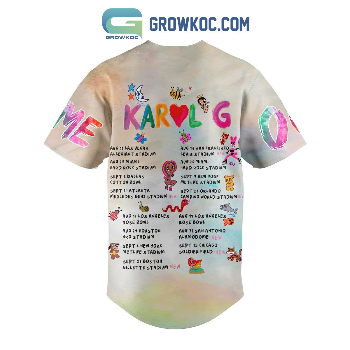 Karol G Ma?ana Ser? Bonito Tour Personalized Baseball Jersey baseball jersey product view 3