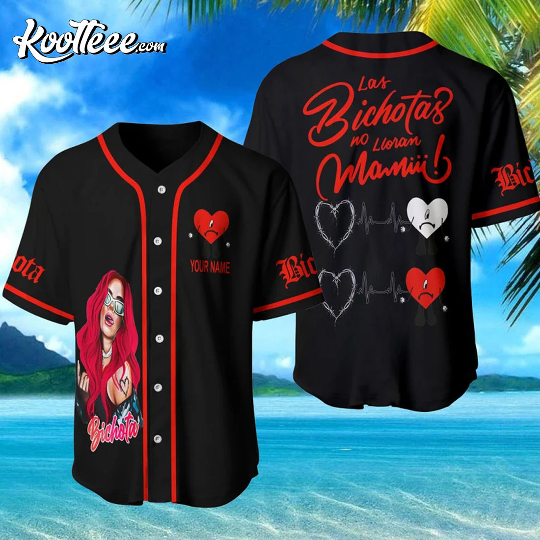 Karol G Mana Sera Bonito Custom Baseball Jersey baseball jersey product view 1