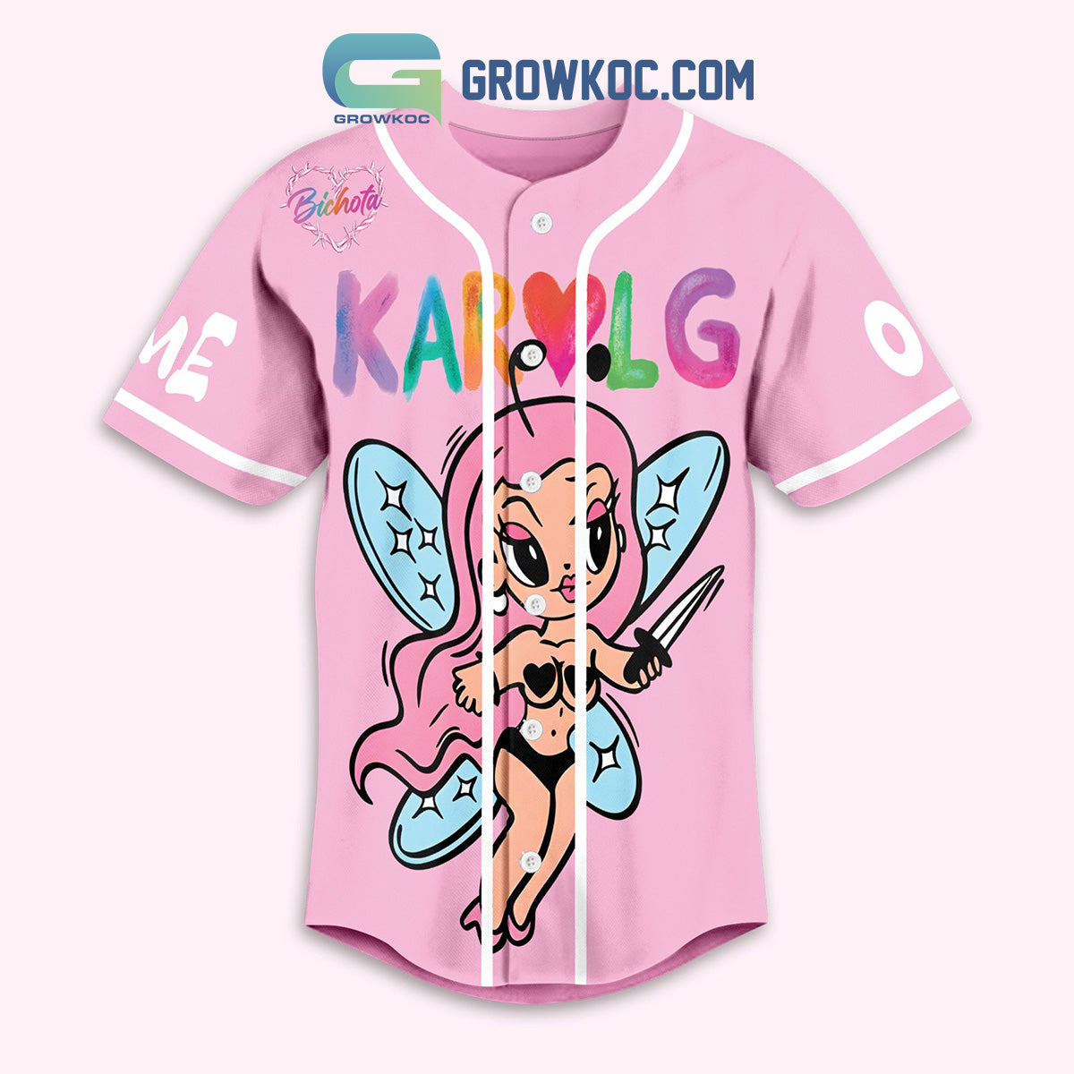 Karol G Manana Sera Bonito Personalized Baseball Jersey Pink Version baseball jersey product view 2