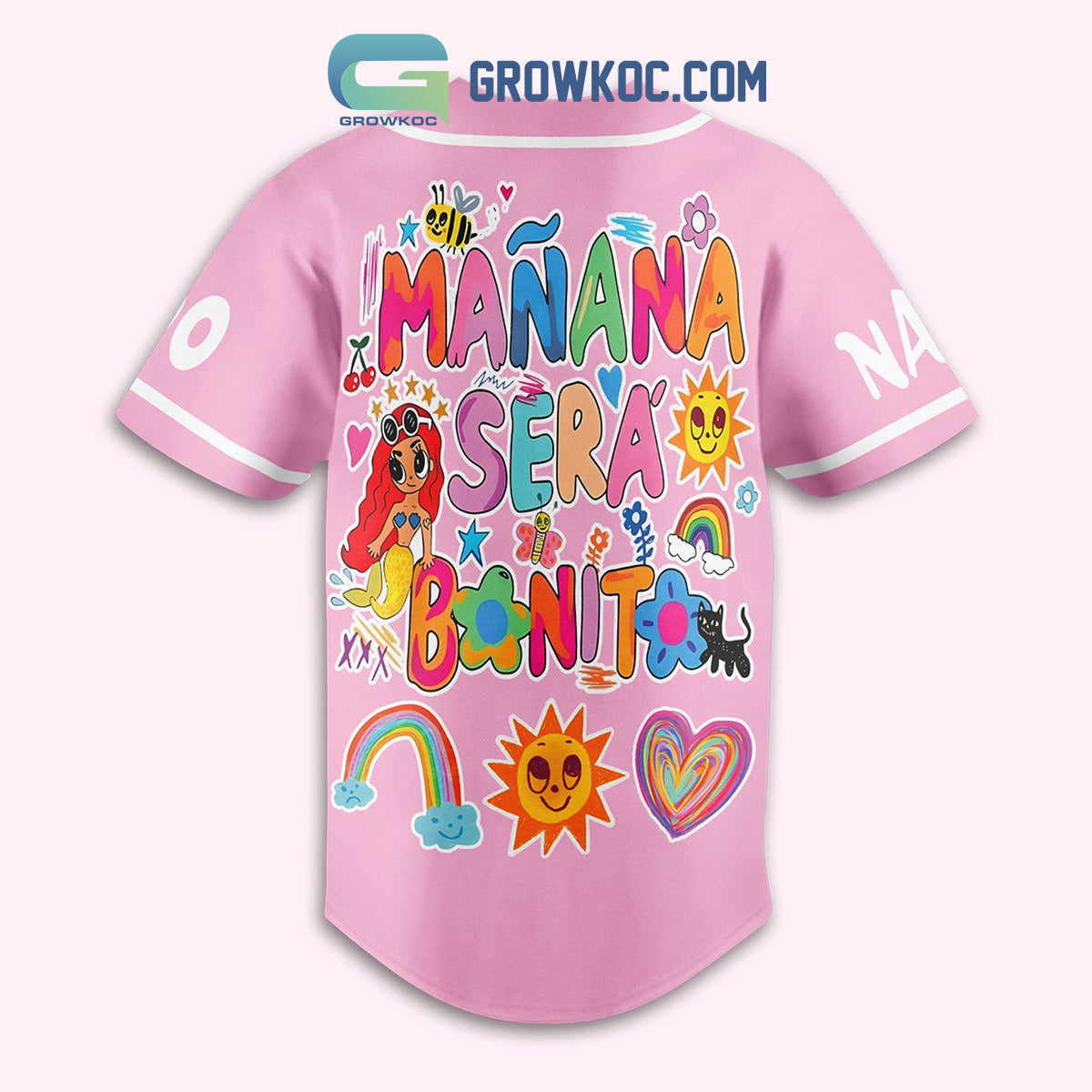 Karol G Manana Sera Bonito Personalized Baseball Jersey Pink Version baseball jersey product view 3