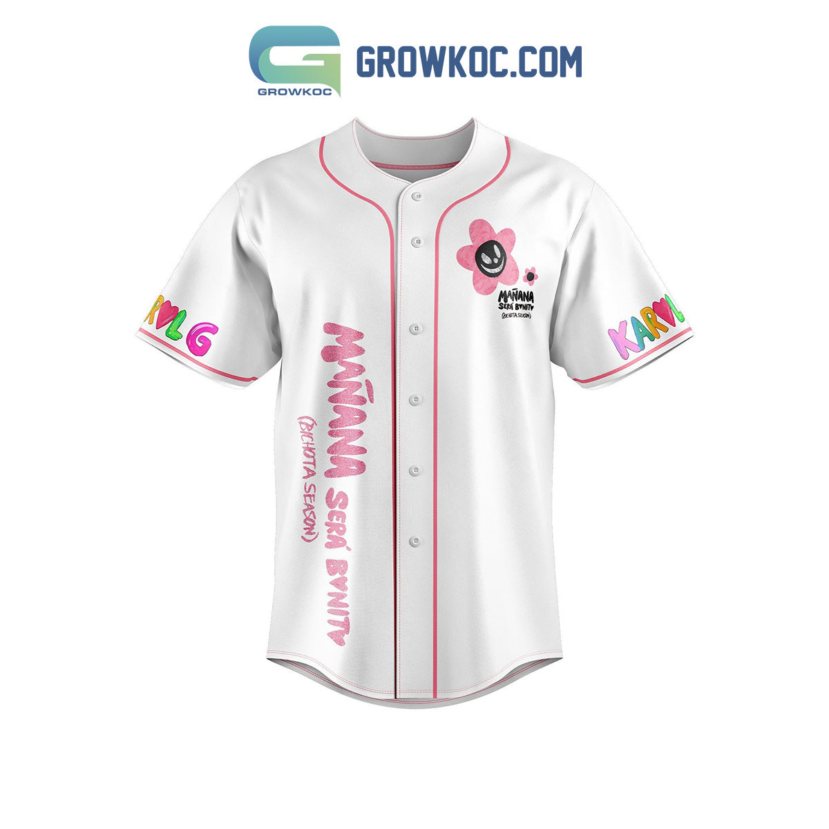 Karol G Richota Season Manana Sera Bonity Art Design Baseball Jersey baseball jersey product view 3