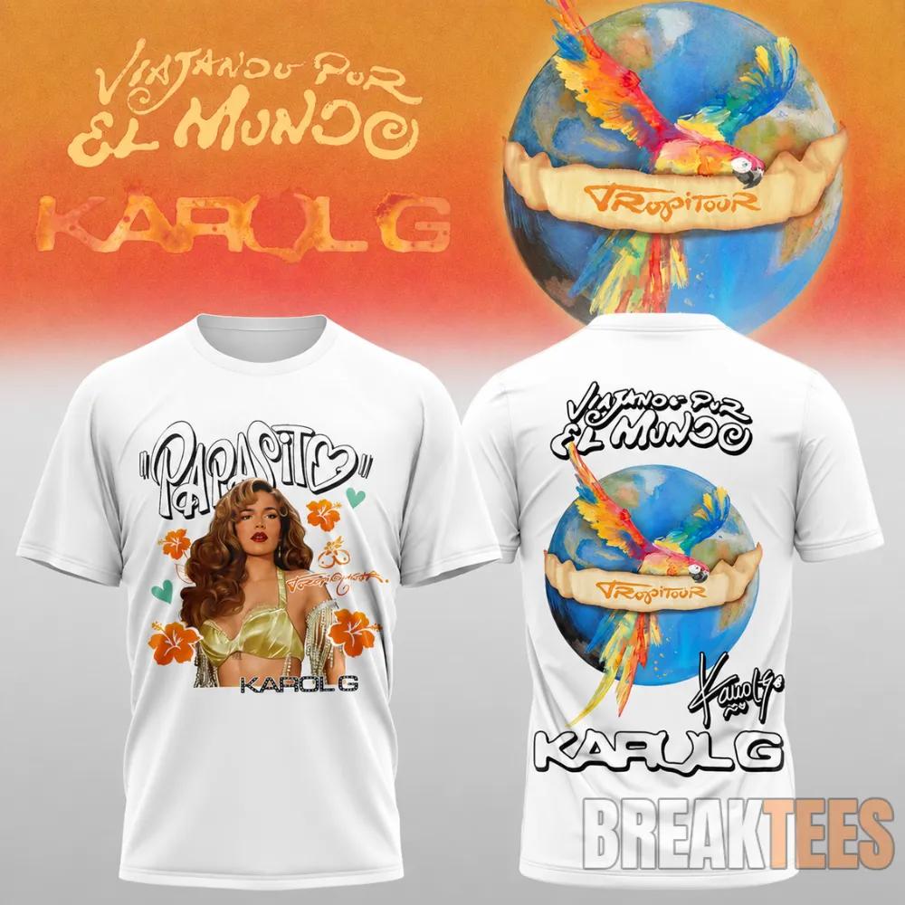 Karol G Viajando Por El Mundo Tour 2026 For Fans T-Shirt Unisex T-shirt, Sweatshirt, Hoodie, Long Sleeve Tee - T-Shirt, Sweatshirt, Hoodie