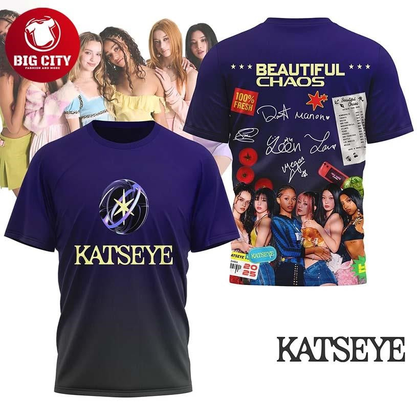 Katseye Beautiful Chaos Shirt 2025 Kpop Girl Group Two Sided Shirt Unisex T-shirt, Sweatshirt, Hoodie, Long Sleeve Tee - T-Shirt, Sweatshirt, Hoodie