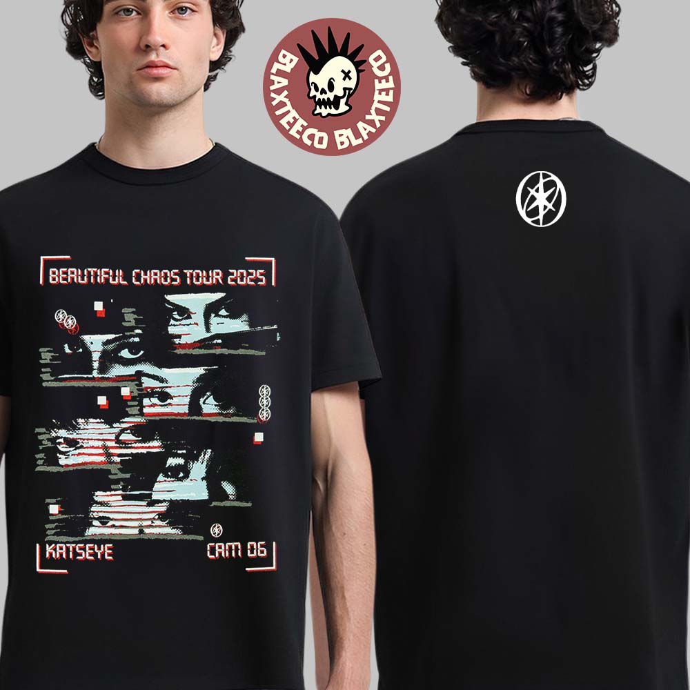 Katseye Beautiful Chaos Tour 2025 Merch Collection Cam 06 Members Eyes VHS-style M.I.A T-Shirt - T-Shirt, Sweatshirt, Hoodie