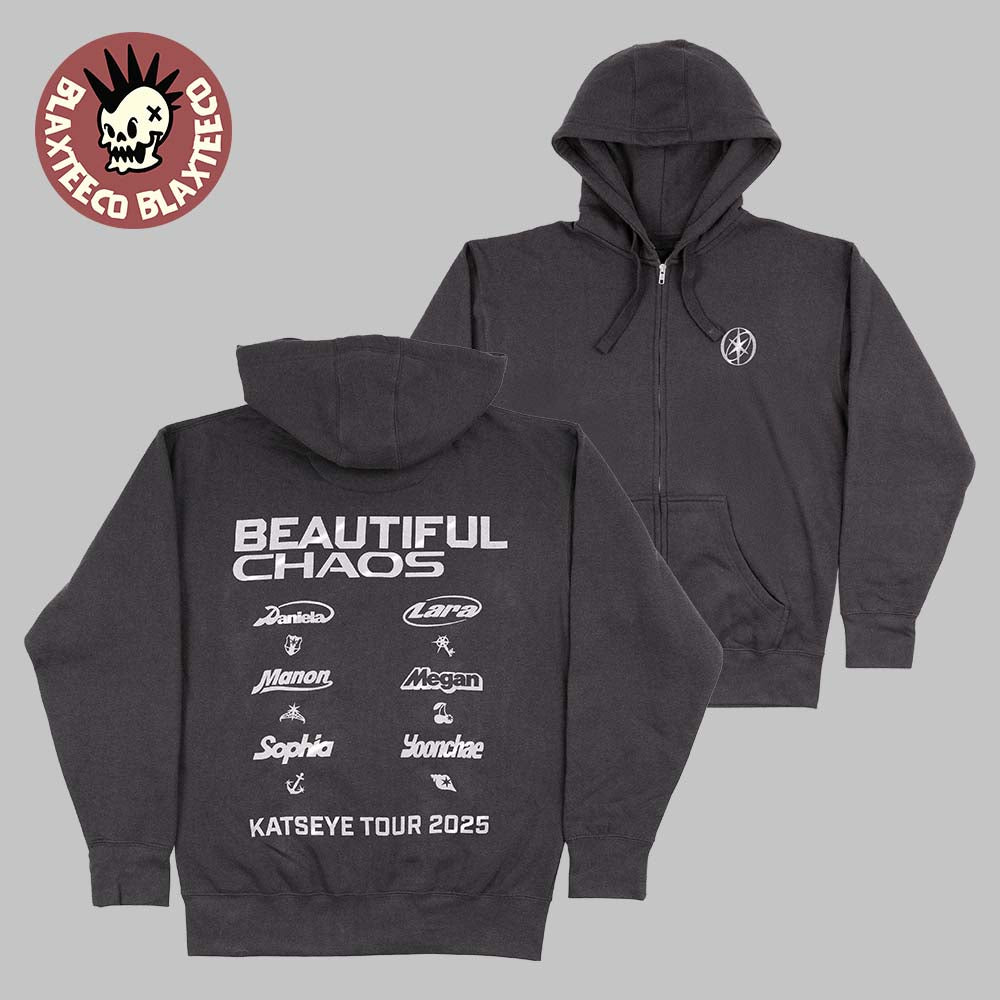 Katseye Beautiful Chaos Tour 2025 Merch Collection Charms Members Logo Zip Up Hoodie Unisex T-shirt, Sweatshirt, Hoodie, Long Sleeve Tee - T-Shirt, Sweatshirt, Hoodie