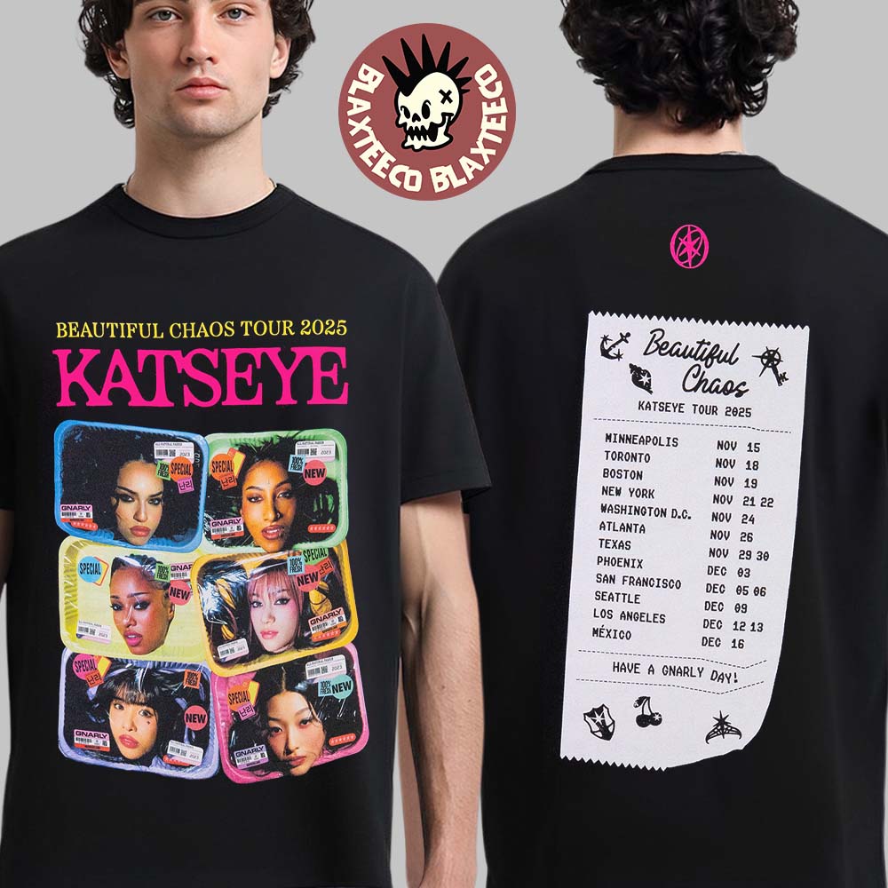 Katseye Beautiful Chaos Tour 2025 Merch Collection Member Visuals Routing Black T-Shirt Unisex T-shirt, Sweatshirt, Hoodie, Long Sleeve Tee - T-Shirt, Sweatshirt, Hoodie