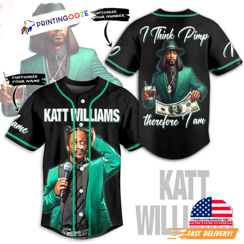 Katt Williams I Think Pimp Therefore I Am Custom Baseball Jersey baseball jersey product view 1