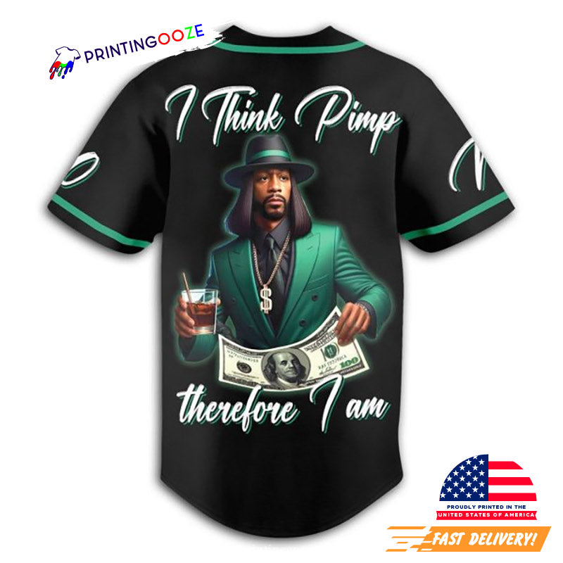 Katt Williams I Think Pimp Therefore I Am Custom Baseball Jersey baseball jersey product view 2