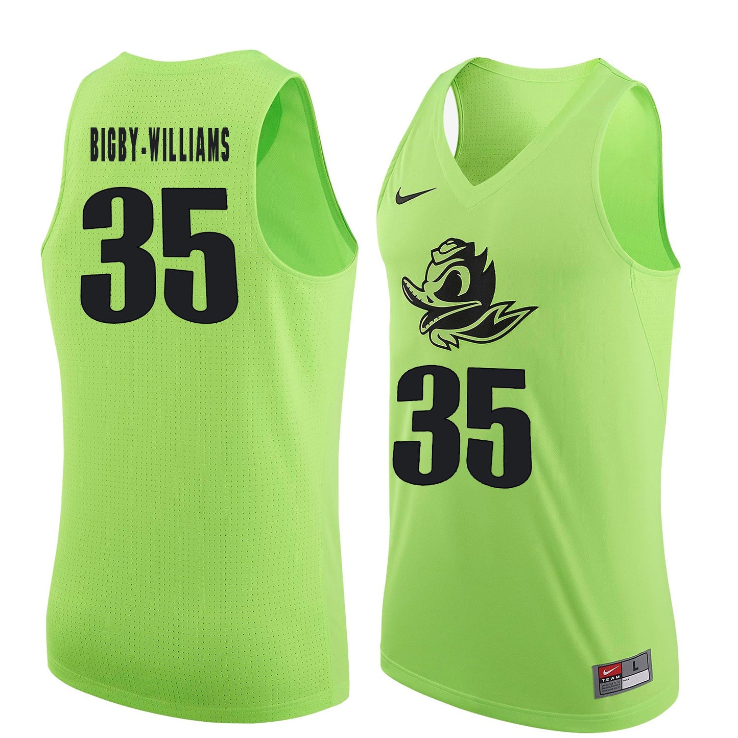 Kavell Bigby-Williams 35 Neon Green College Football Jersey football jersey product view 1