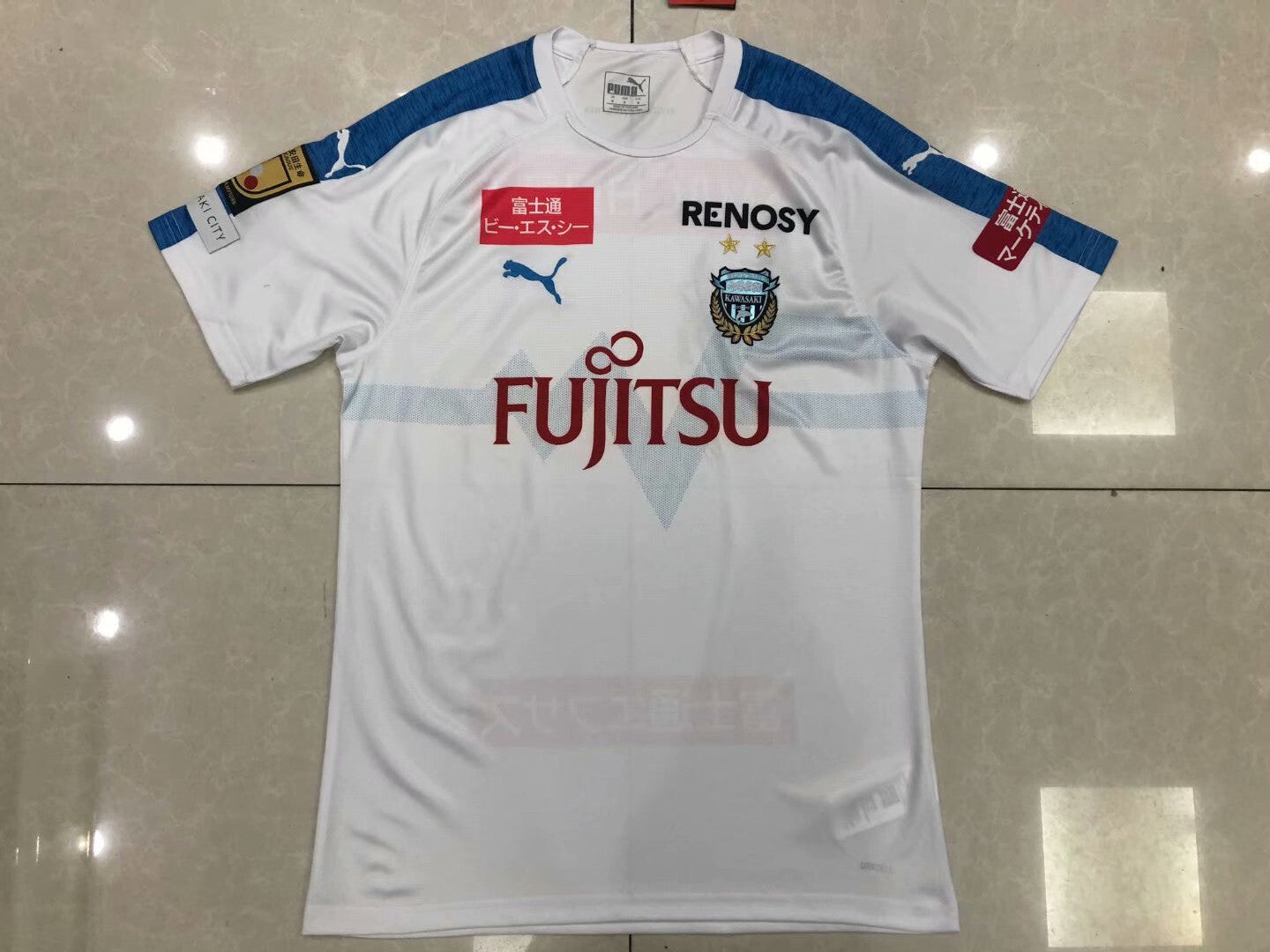 Kawasaki Frontale away white 19-20 soccer jersey sports jersey product view 1