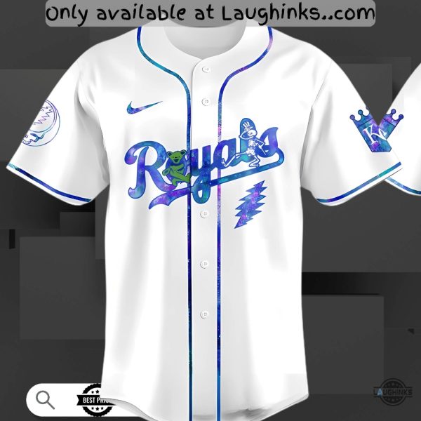Kc Royals Grateful Dead Baseball Jersey Shirt 2025 Giveaway baseball jersey product view 1