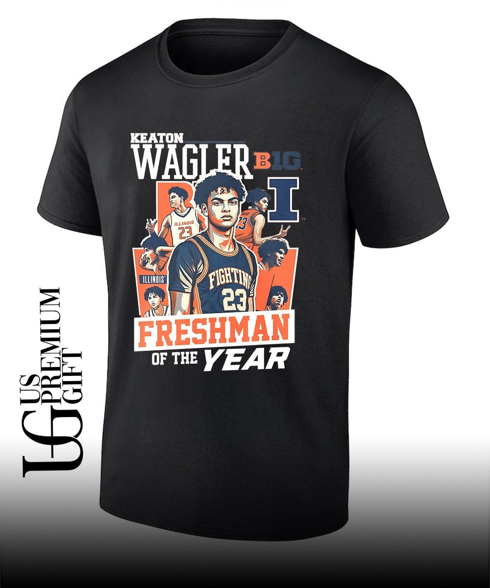 Keaton Wagler Illinois Fighting Illini basketball Freshman of the Year shirt Unisex T-shirt, Sweatshirt, Hoodie, Long Sleeve Tee - T-Shirt, Sweatshirt, Hoodie