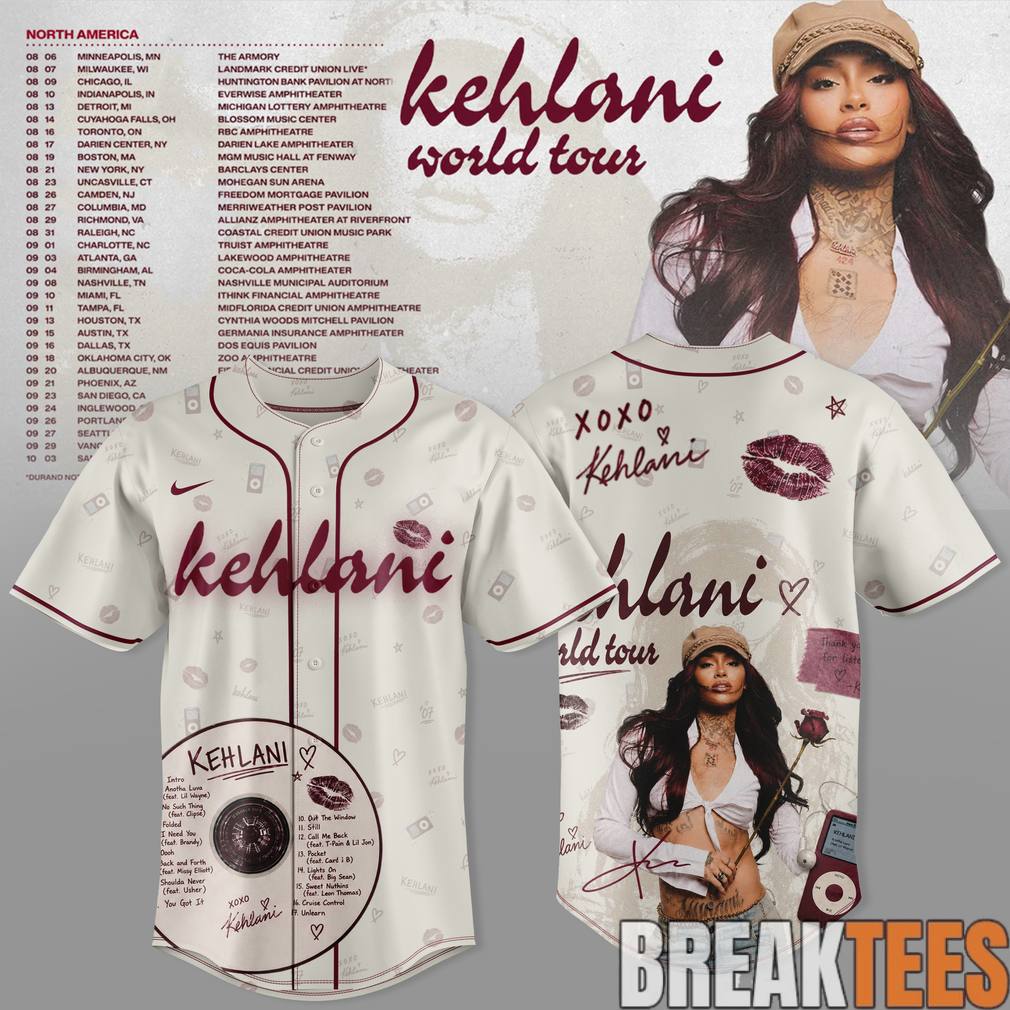 Kehlani Midnight Memories World Tour Special Baseball Jersey Unisex T-shirt, Sweatshirt, Hoodie, Long Sleeve Tee - T-Shirt, Sweatshirt, Hoodie