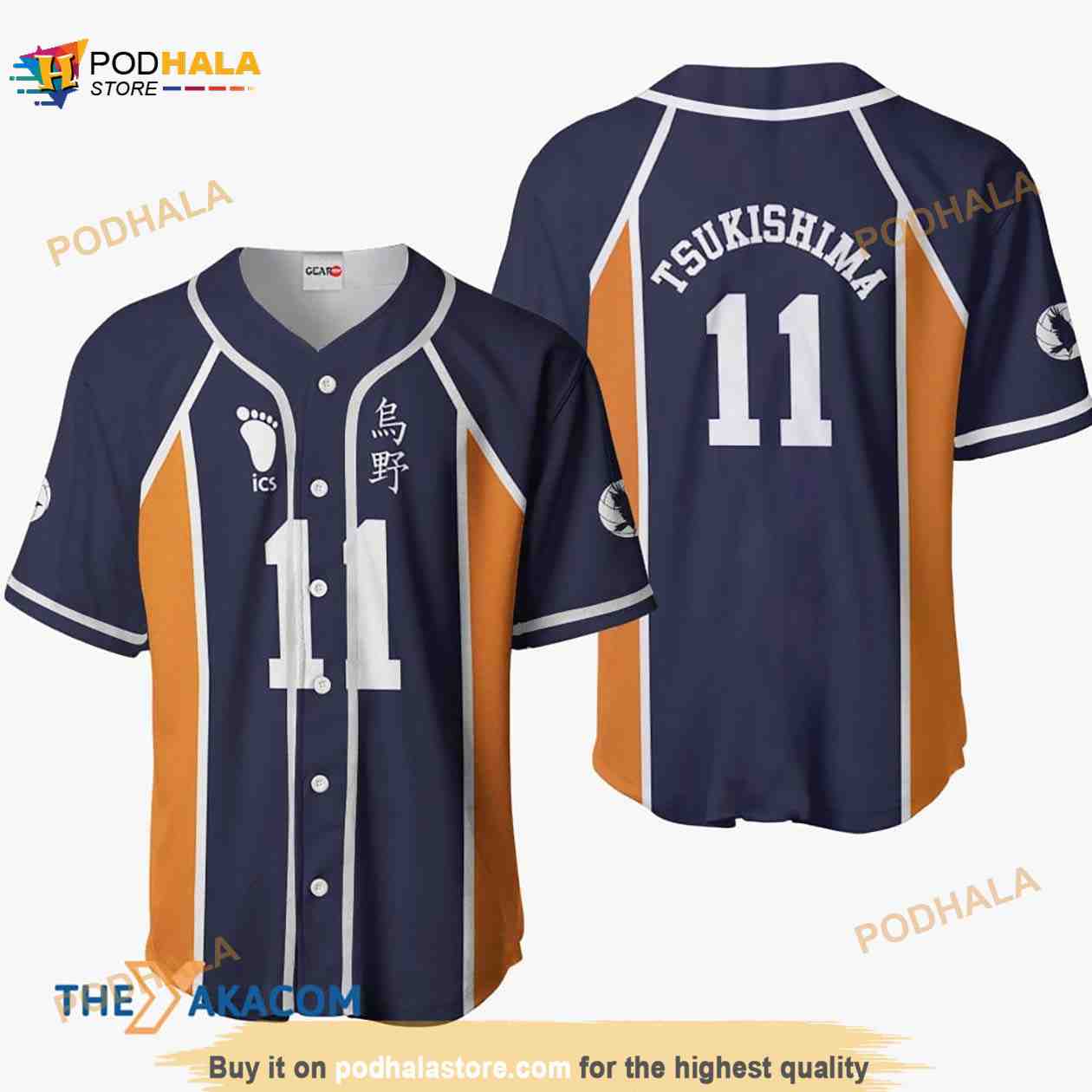 Kei Tsukishima Haikyuu Anime 3D Baseball Jersey Shirt For Fans baseball jersey product view 1