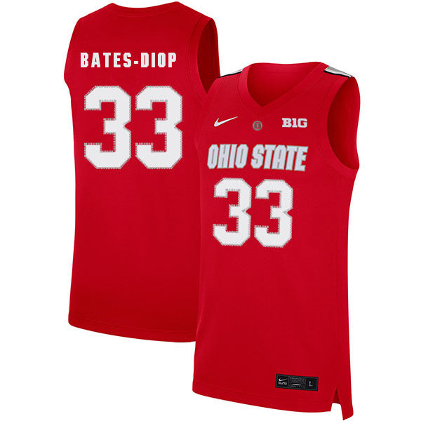 Keita Bates-Diop 33 Scarlet College Football Jersey football jersey product view 1