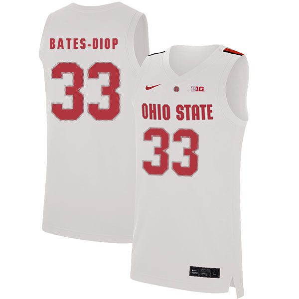 Keita Bates-Diop 33 White College Football Jersey football jersey product view 1