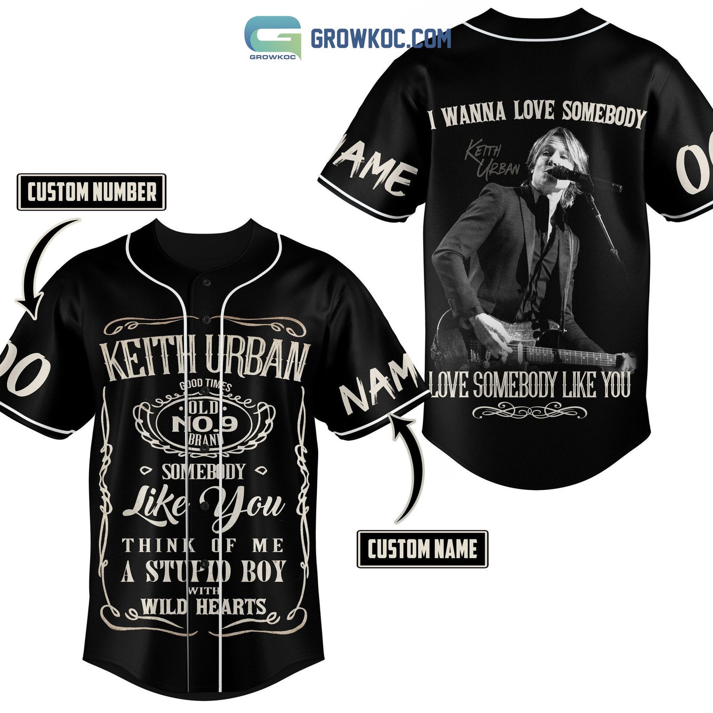 Keith Urban I Wanna Love Somebody Like You Personalized Baseball Jersey baseball jersey product view 1
