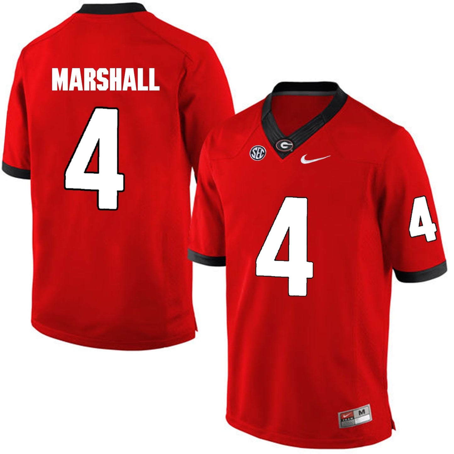 Keith Marshall 4 Red Style 1 College Football Jersey football jersey product view 1