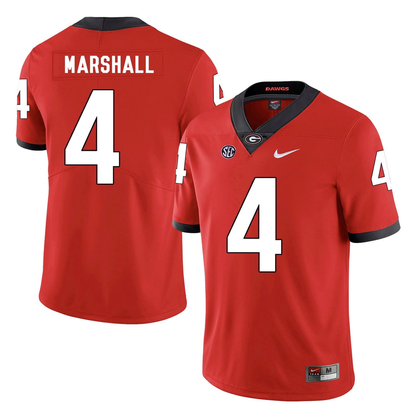 Keith Marshall 4 Red Style 2 College Football Jersey football jersey product view 1