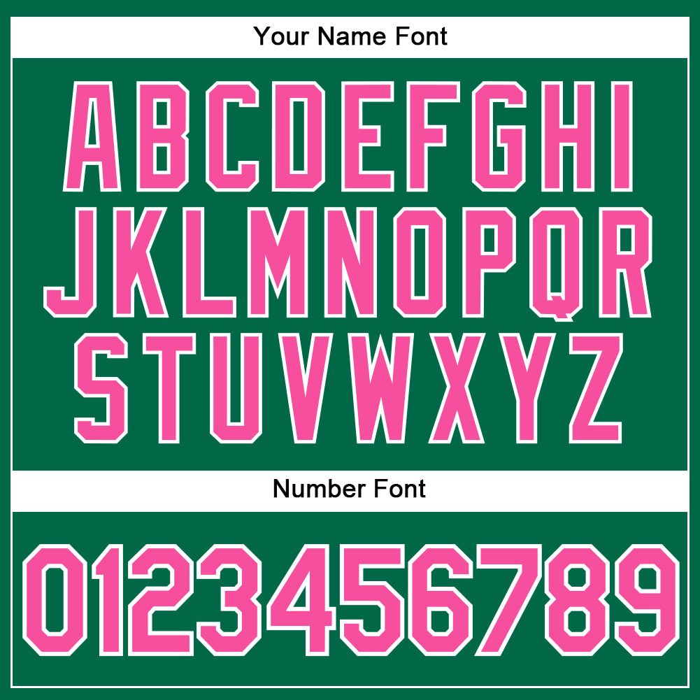 Custom Kelly Green Pink-White Authentic Sleeveless Baseball Jersey baseball jersey product view 4